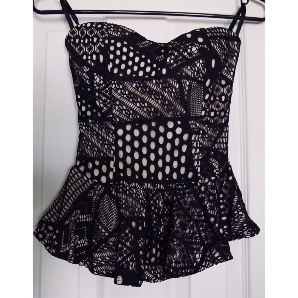 Strapless Peplum Blouse